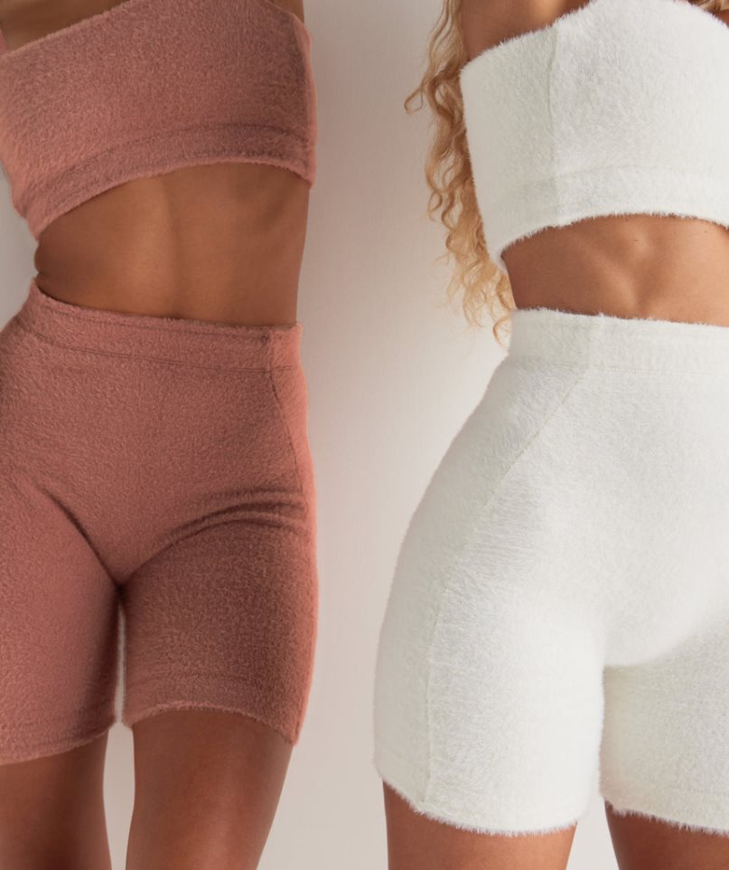 Women's Gymshark Whitney Eyelash Knit Shorts Pink | NZ 3CXVKS